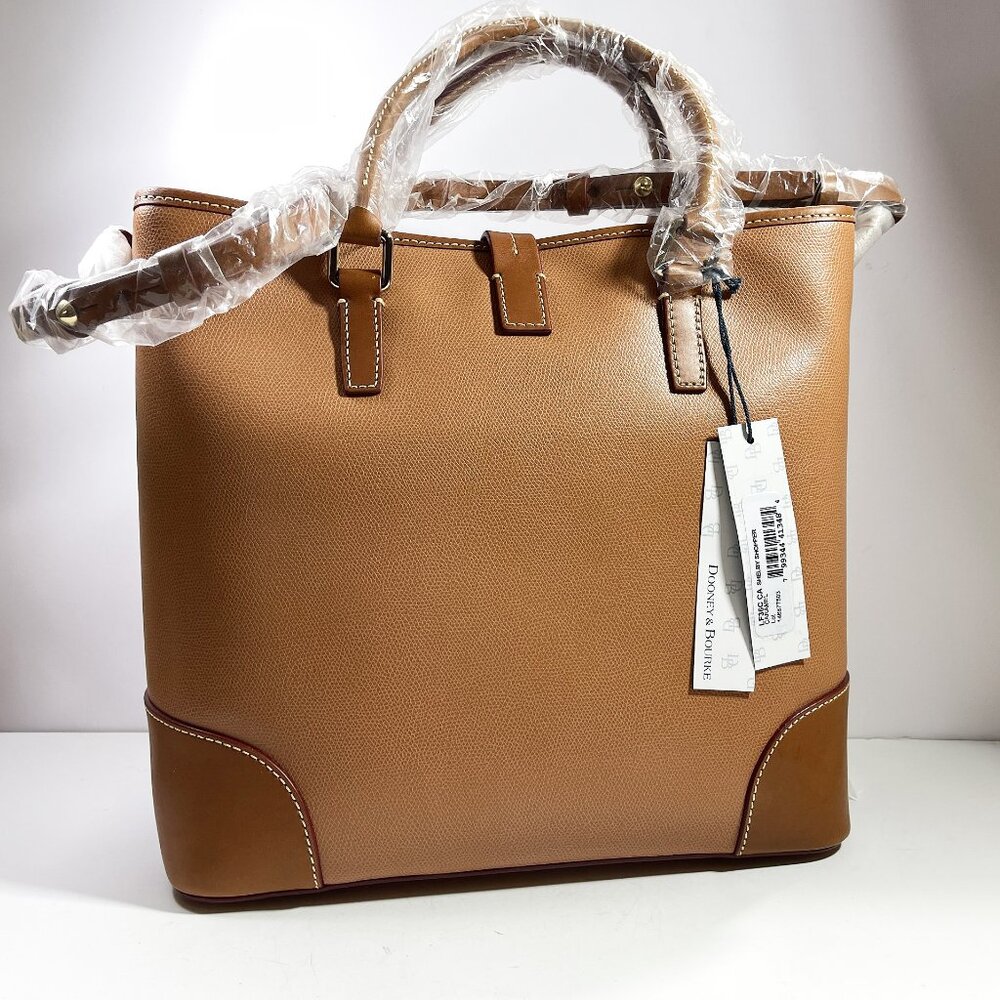 DOONEY & BOURKE Shelby Shopper Tan Shoulder Handbag Tote Leather LF36C - Picture 4 of 12